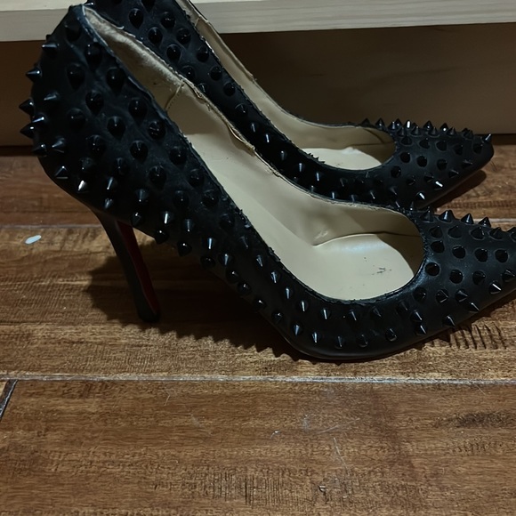 Black studded high heels 6 inch - Picture 2 of 5